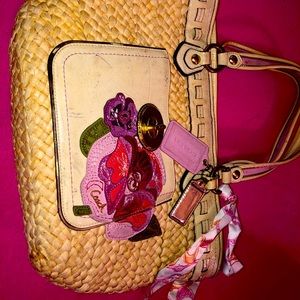 Vintage Coach wicker bag